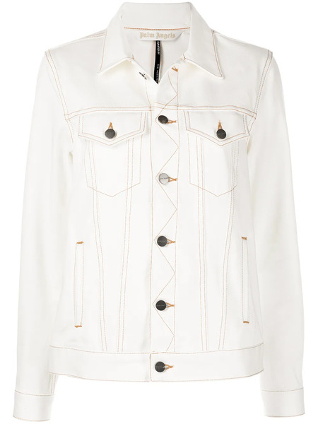  Palm Angels Logo-print Denim Jacket - White 
