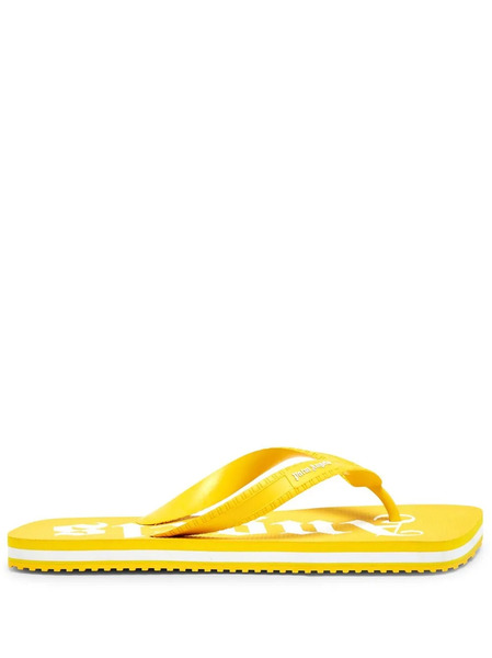  Palm Angels Logo-print Flip Flops - Yellow 
