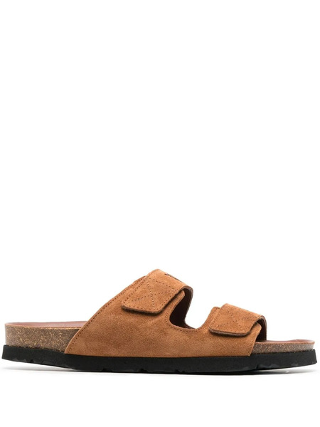  Palm Angels Logo-print Slide Sandals - Brown 