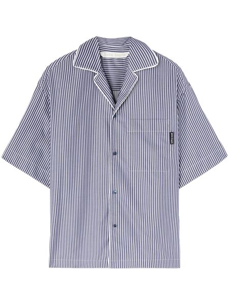  Palm Angels Logo-print Striped Shirt - Blue 