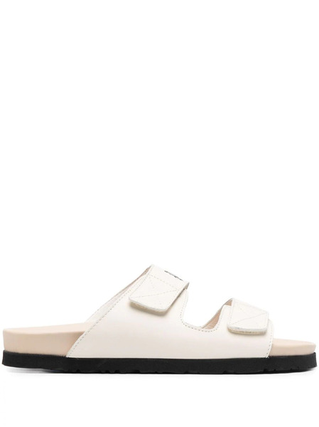  Palm Angels Logo-printed Leather Sandals - Neutrals 