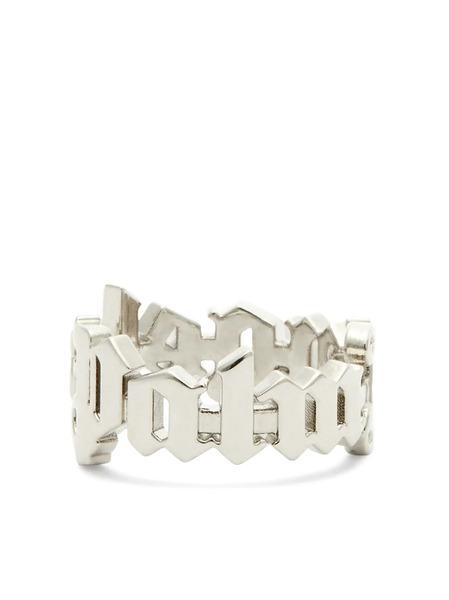  Palm Angels Logo Rounded Ring - Silver 