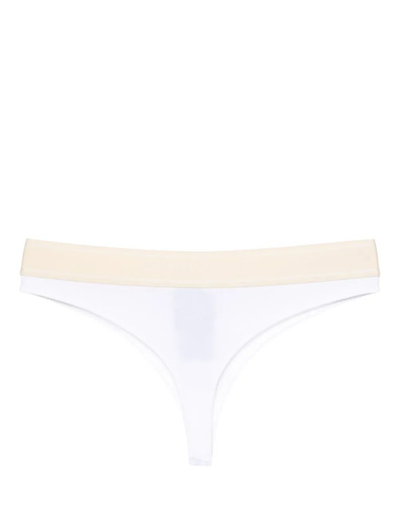  Palm Angels Logo-tape Stretch-cotton Thong - White 