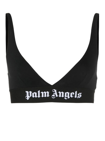  Palm Angels Logo-tape Triangle Bra - Black 
