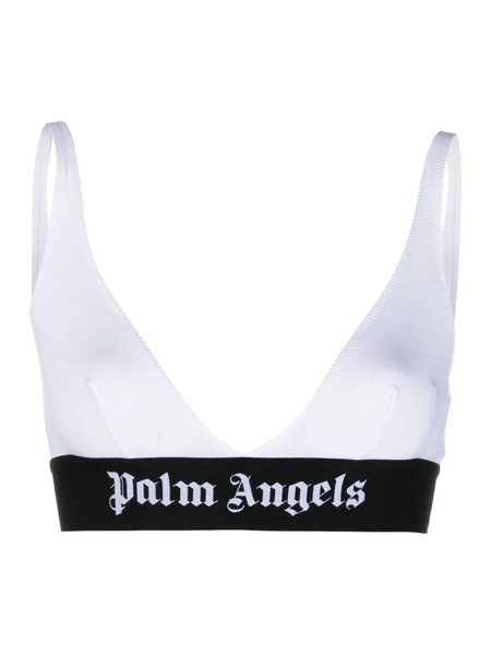  Palm Angels Logo-tape Triangle Bra - White 