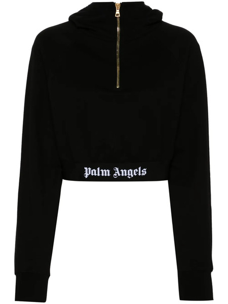  Palm Angels Logo-underband Hoodie - Black 