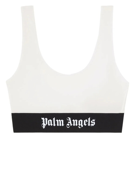  Palm Angels Logo-underband Two-tone Bra - White 