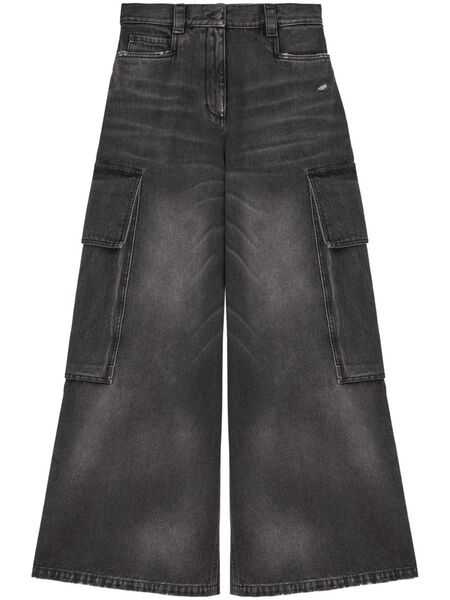  Palm Angels Low-rise Wide-leg Jeans - Black 