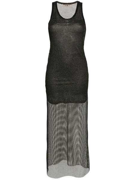  Palm Angels Mesh Maxi Dress - Black 