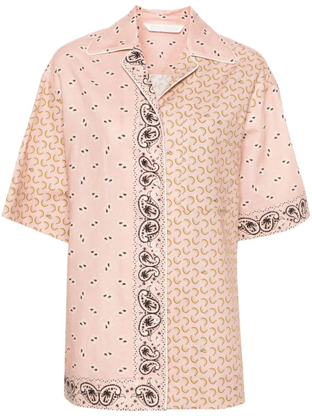  Palm Angels Mix-print Camp-collar Shirt - Pink 