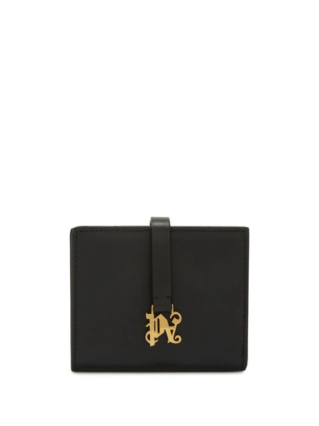  Palm Angels Monogram-appliqu� Leather Wallet - Black 