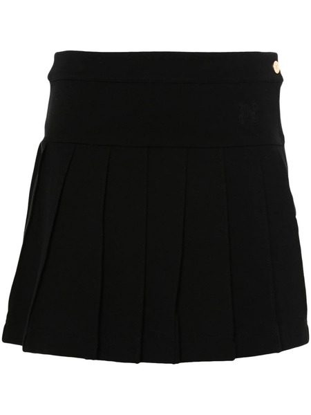  Palm Angels Monogram-embroidered Mini Skirt - Black 