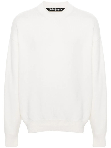  Palm Angels Monogram-print Crew-neck Jumper - Neutrals 