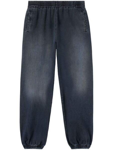  Palm Angels Monogram-print Elasticated Jeans - Blue 