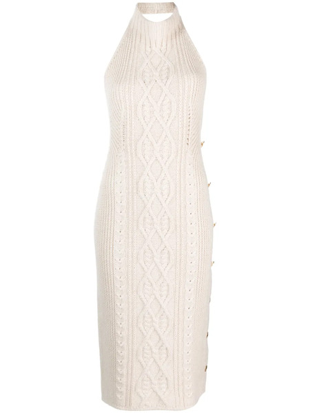  Palm Angels Open-back Knitted Midi Dress - Neutrals 