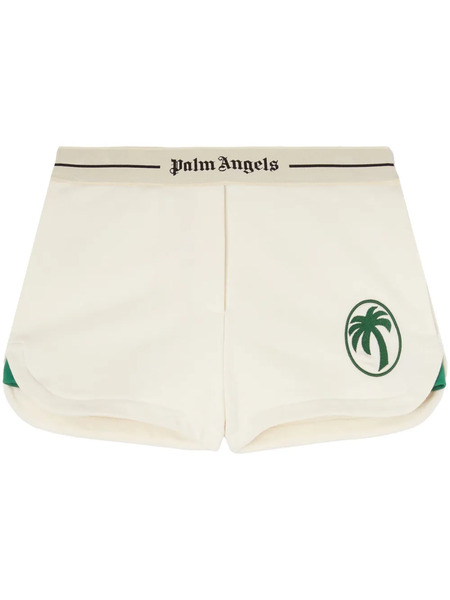  Palm Angels Oval-palm Shorts - White 