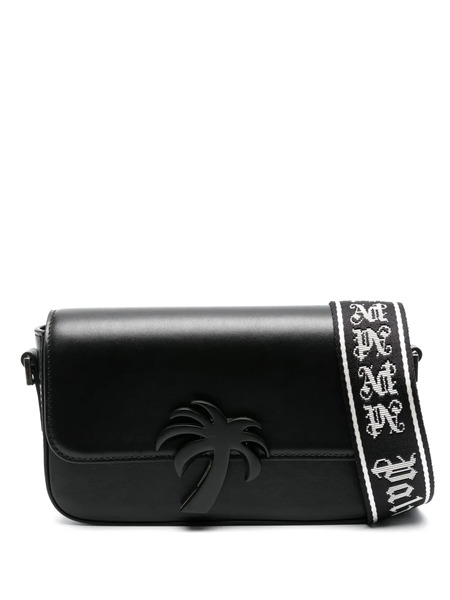  Palm Angels Palm Bridge Leather Shoulder Bag - Black 