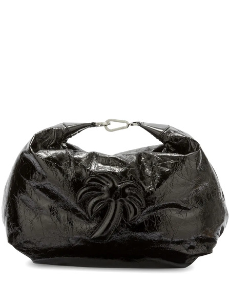  Palm Angels Palm-motif Leather Hobo Bag - Black 