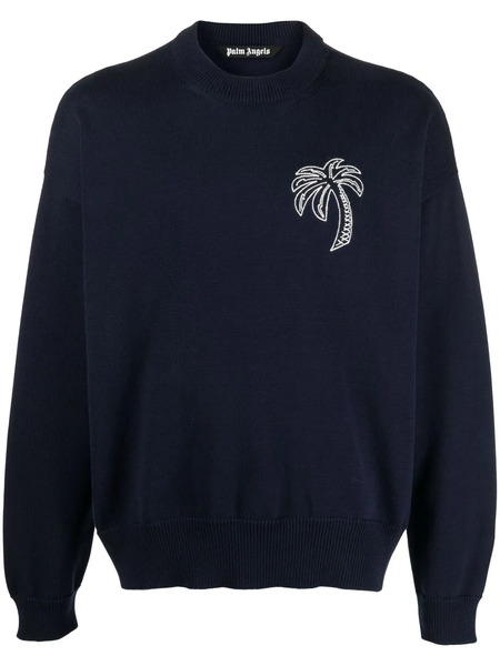  Palm Angels Palm Tree Jumper - Blue 