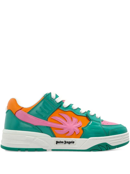  Palm Angels Palm Tree Leather Sneakers - Green 