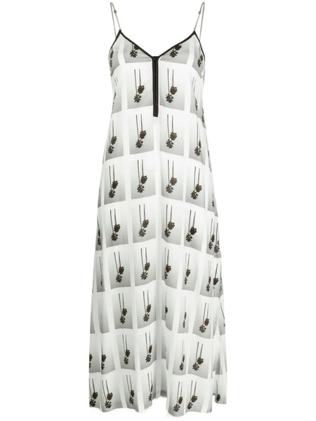  Palm Angels Palm-tree Midi Dress - White 