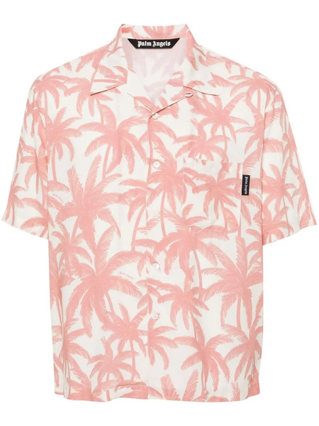  Palm Angels Palm-tree Print Shirt - Pink 