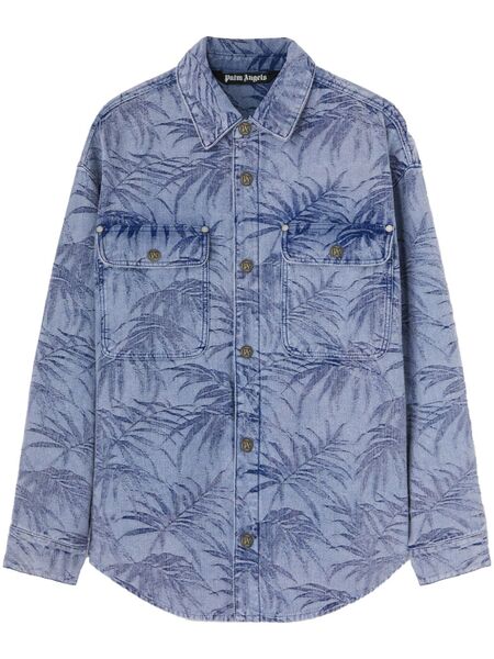  Palm Angels Palms Denim Shirt - Blue 