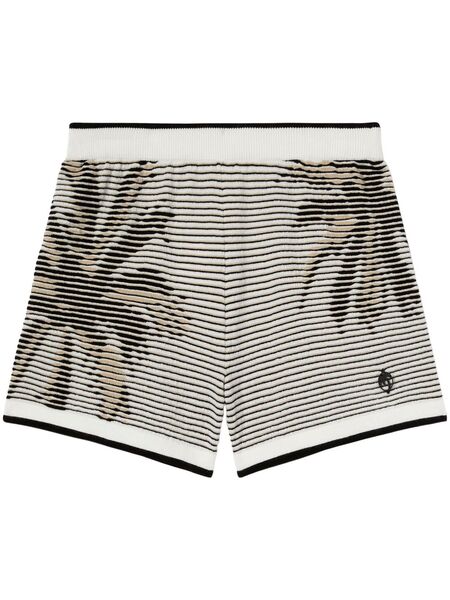  Palm Angels Palms-jacquard Kniited Shorts - White 