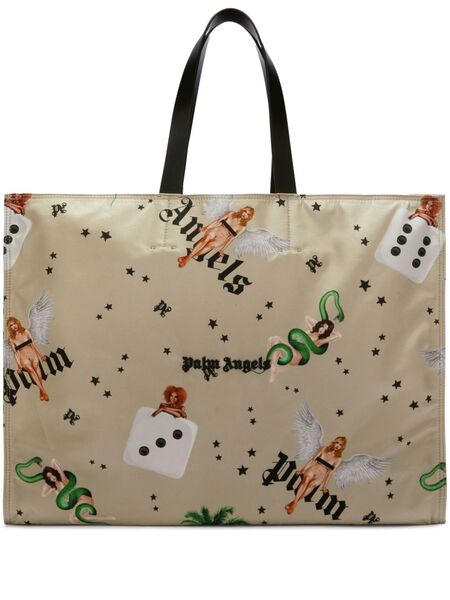 Palm Angels Pin-up Tote Bag - Neutrals 