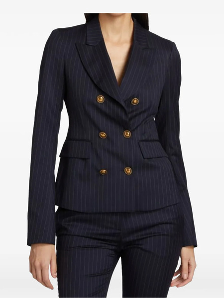  Palm Angels Pinstripe Double-breasted Blazer - Blue 