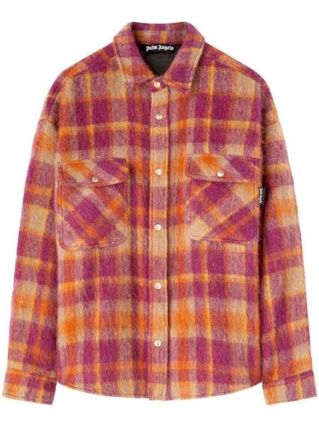  Palm Angels Plaid-print Shirt Jacket - Pink 