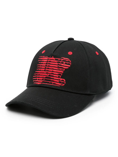  Palm Angels Racing Monogram-embroidered Baseball Cap - Black 