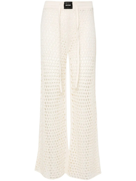  Palm Angels Sequin-embellished Open-knit Trousers - Neutrals 