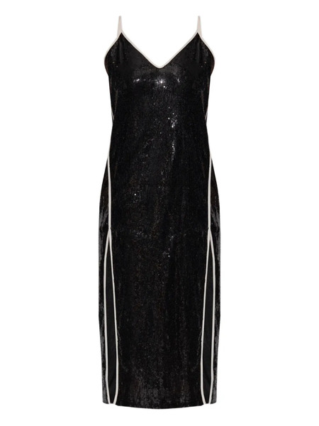  Palm Angels Sequinned Split-detail Mini Dress - Black 