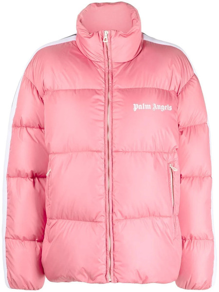  Palm Angels Side-stripe Puffer Jacket - Pink 