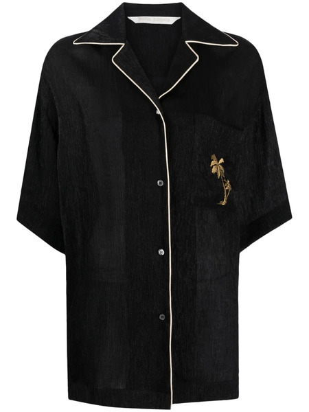  Palm Angels Soireé Logo-embroidered Shirt - Black 