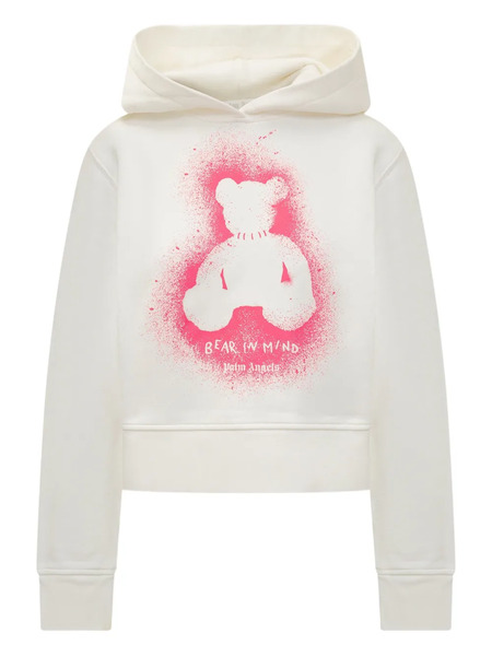  Palm Angels Spray Bear Hoody - White 