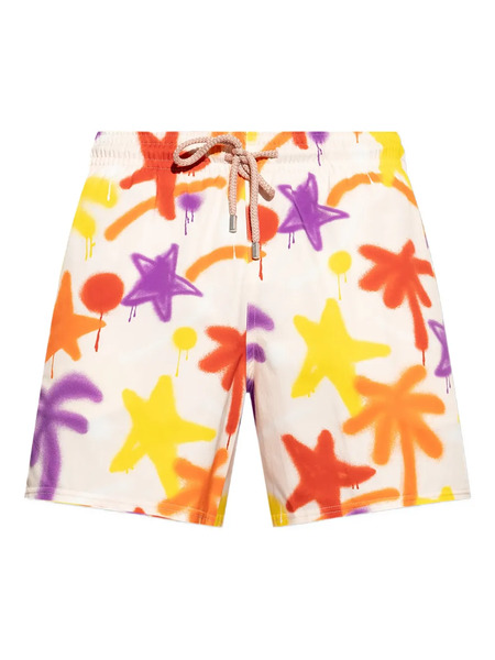  Palm Angels Spray-paint Swim Shorts - Multicolour 