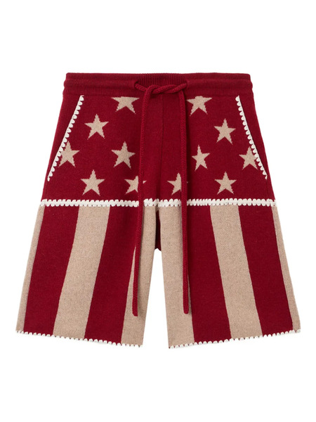  Palm Angels Stars And Stripes Shorts - Red 