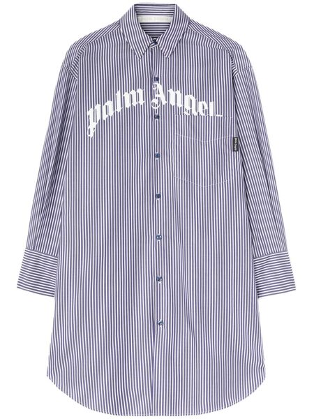  Palm Angels Striped Midi Dress - Blue 