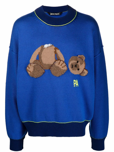  Palm Angels Teddy Bear Jumper - Blue 