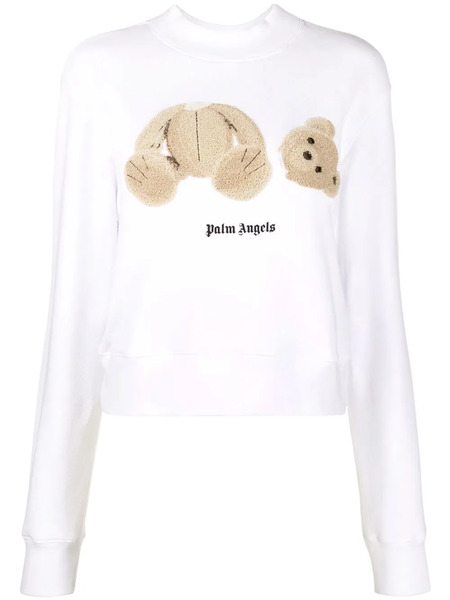  Palm Angels Teddy Bear-print Sweatshirt - White 