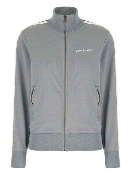  Palm Angels Track-stripe Zip-up Sweatshirt - Grey 