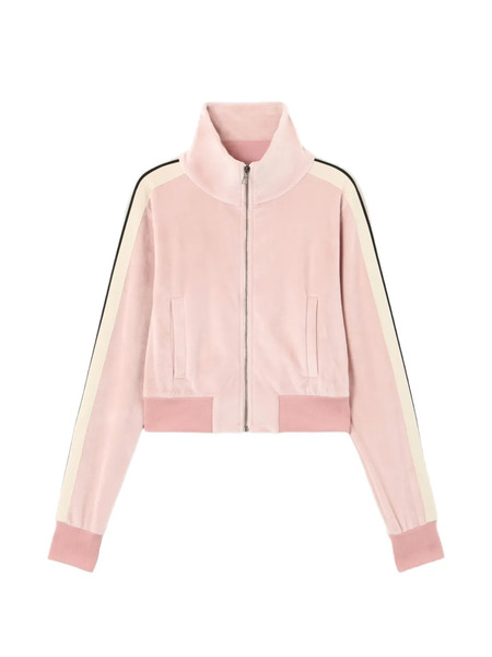  Palm Angels Zip Crop Track Jacket - Pink 
