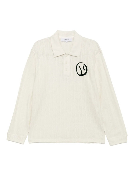  Palmes Motif Rugby Polo Shirt - Neutrals 