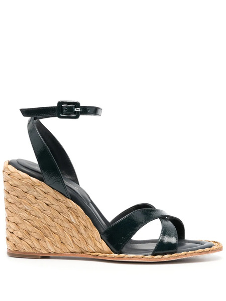  Paloma Barceló Ales 100mm Leather Wedges - Blue 