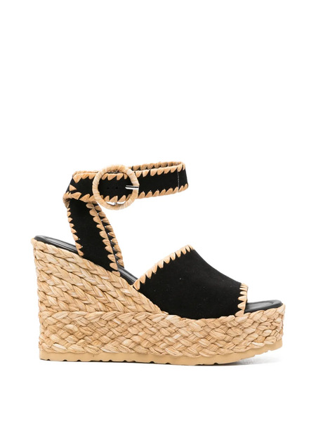  Paloma Barceló Buckle Platform Heeled Espadrilles - Black 
