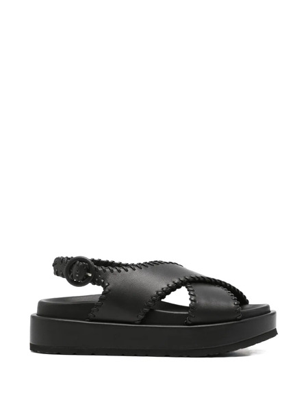 Paloma Barceló Criss-cross Stitched Sandals - Black 