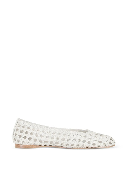  Paloma Barceló Woven Ballet Flats - White 