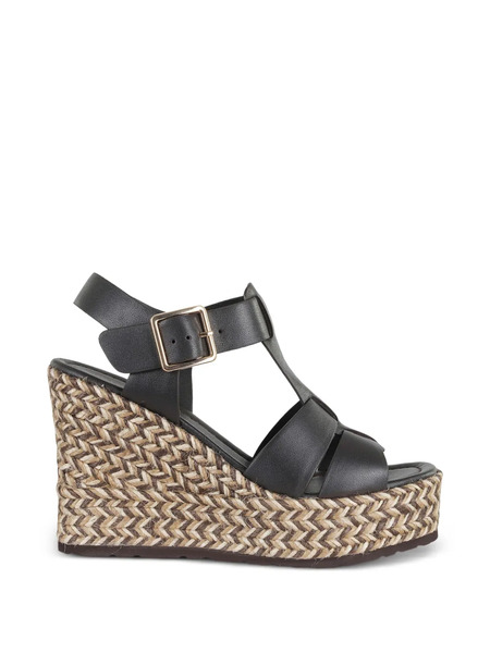  Paloma Barceló Woven Buckle Strap Sandals - Black 